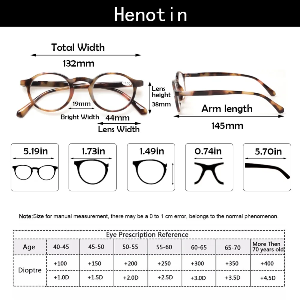 

Fashion Round Retro Reading Glasses Male Spring Hinge Men and Women Blue Computer Glasses Tortoiseshell Color Frame