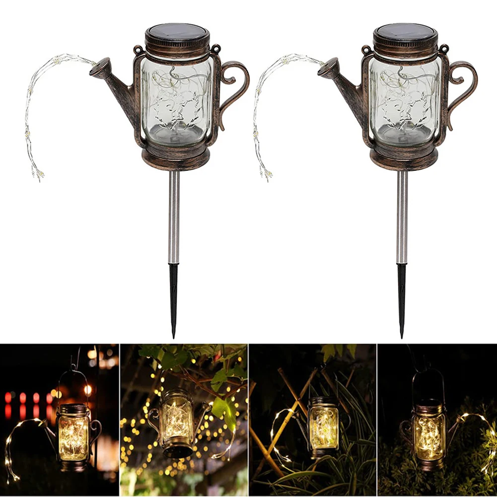 

Светодиодный уличный подвесной чайник для душа, водонепроницаемый светильник для бутылки, каменная банка, лампа на солнечной батарее, свет...