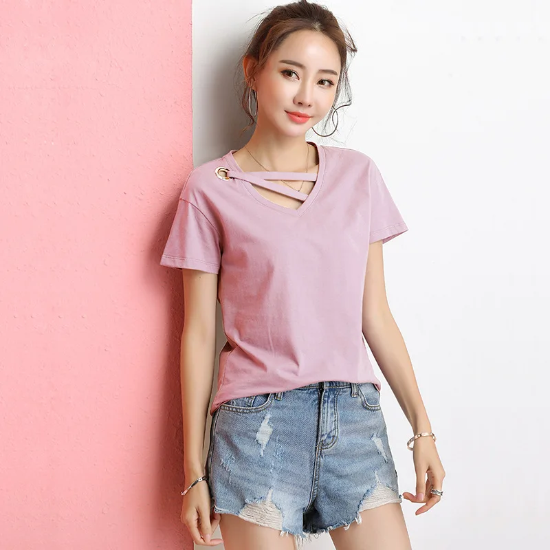 Новинка 2019 летние женские футболки из высококачественного хлопка модные