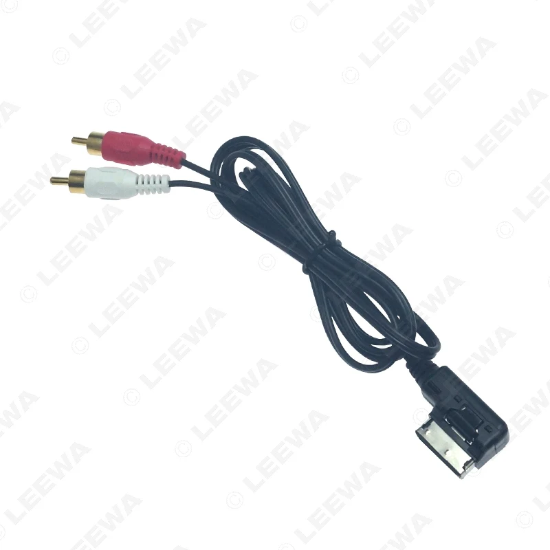 LEEWA 10X автомобильный интерфейс MDI/AMI к 2 RCA штекерному AUX кабелю для Volkswagen Audi