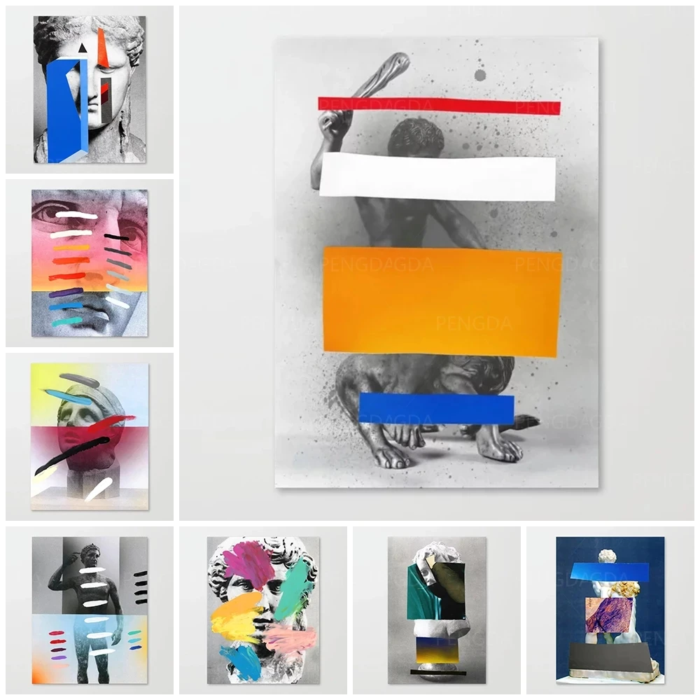 

Statue Canvas Pictures Home Decoration Color Graffiti Paintings Famous Poster HD Prints Wall Artwork Modular Living Room Framed