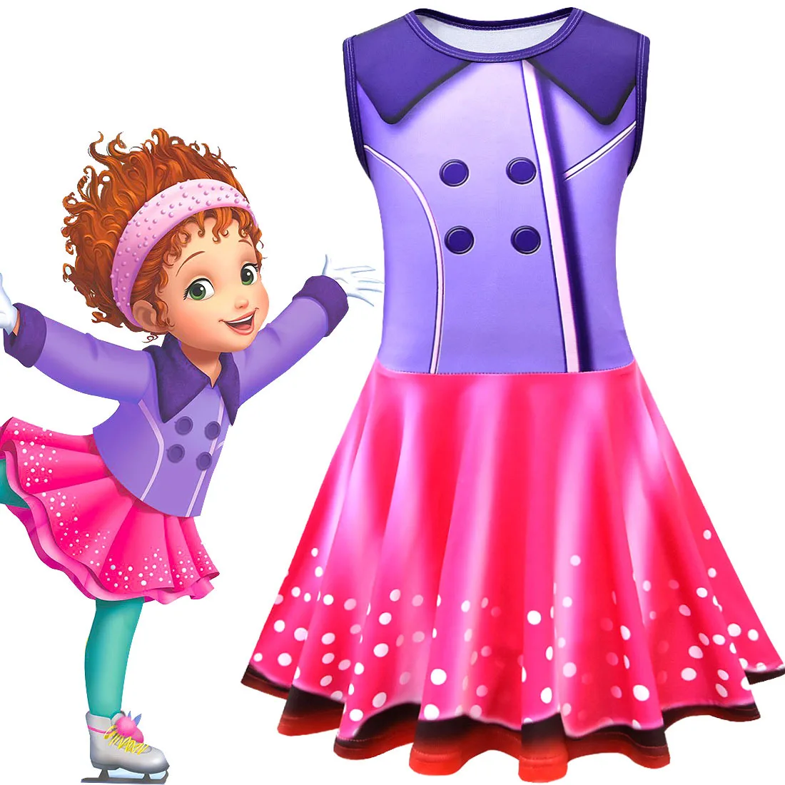 Only-dress-FZ80030 Летнее нарядное Радужное платье для девочек, Нэнси, вечерние костюмы для девочек на Хэллоуин, детские платья, Infantil, праздничная одежда, платье на день рождения - Цвет: Only-dress-FZ80030