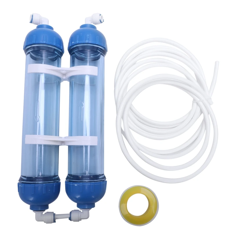 AD-Water Filter 2Pcs T33 Cartridge Housing Diy T33 Shell Filter Bottle 4Pcs Fittings Water Purifier For Reverse Osmosis System