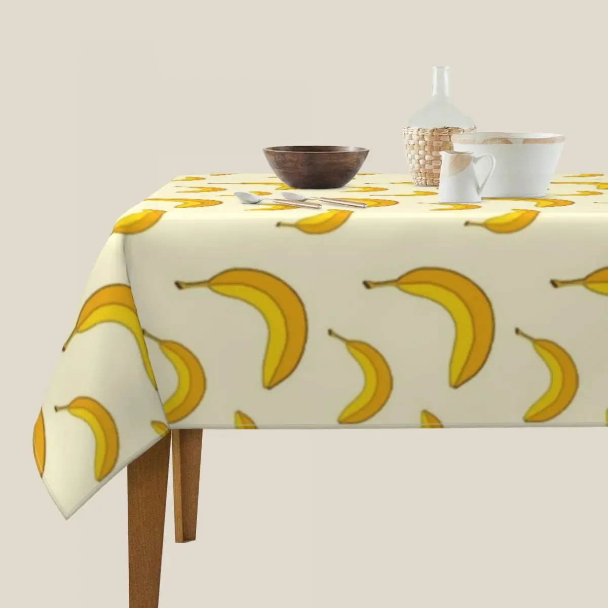 Скатерть из полиэстера с принтом бананов | Дом и сад