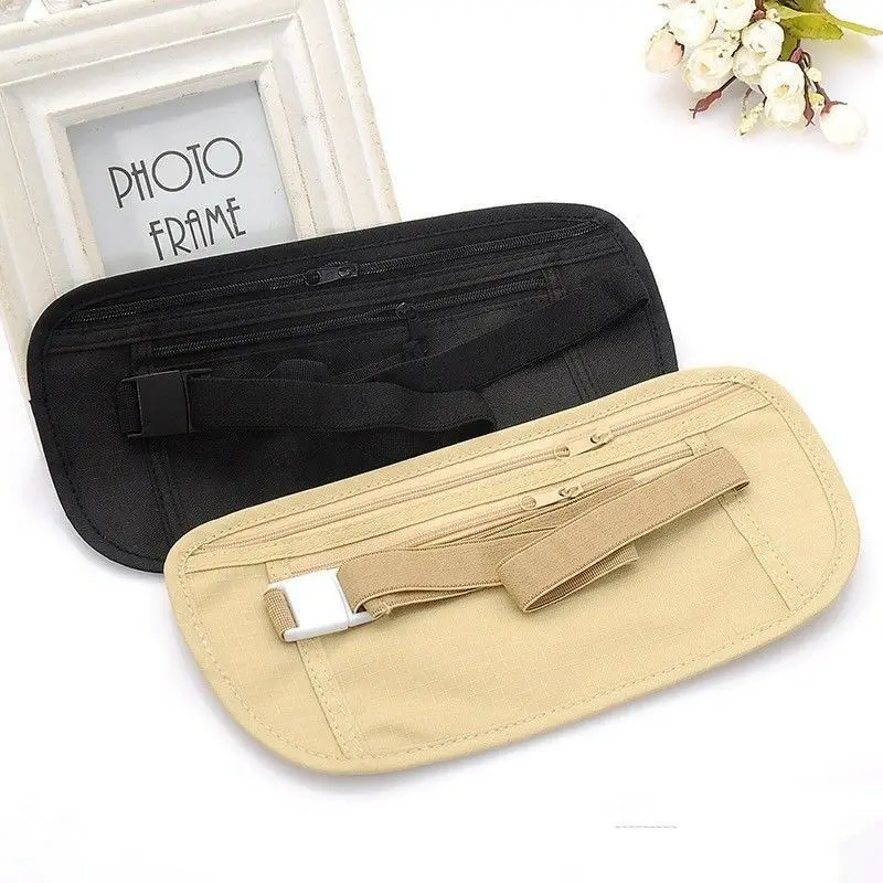 

Fashion Casual Invisible Travel Holiday Micro-thin Waist Packs Waist Pouch for Passport Money Hidden Security Wallet Gifts