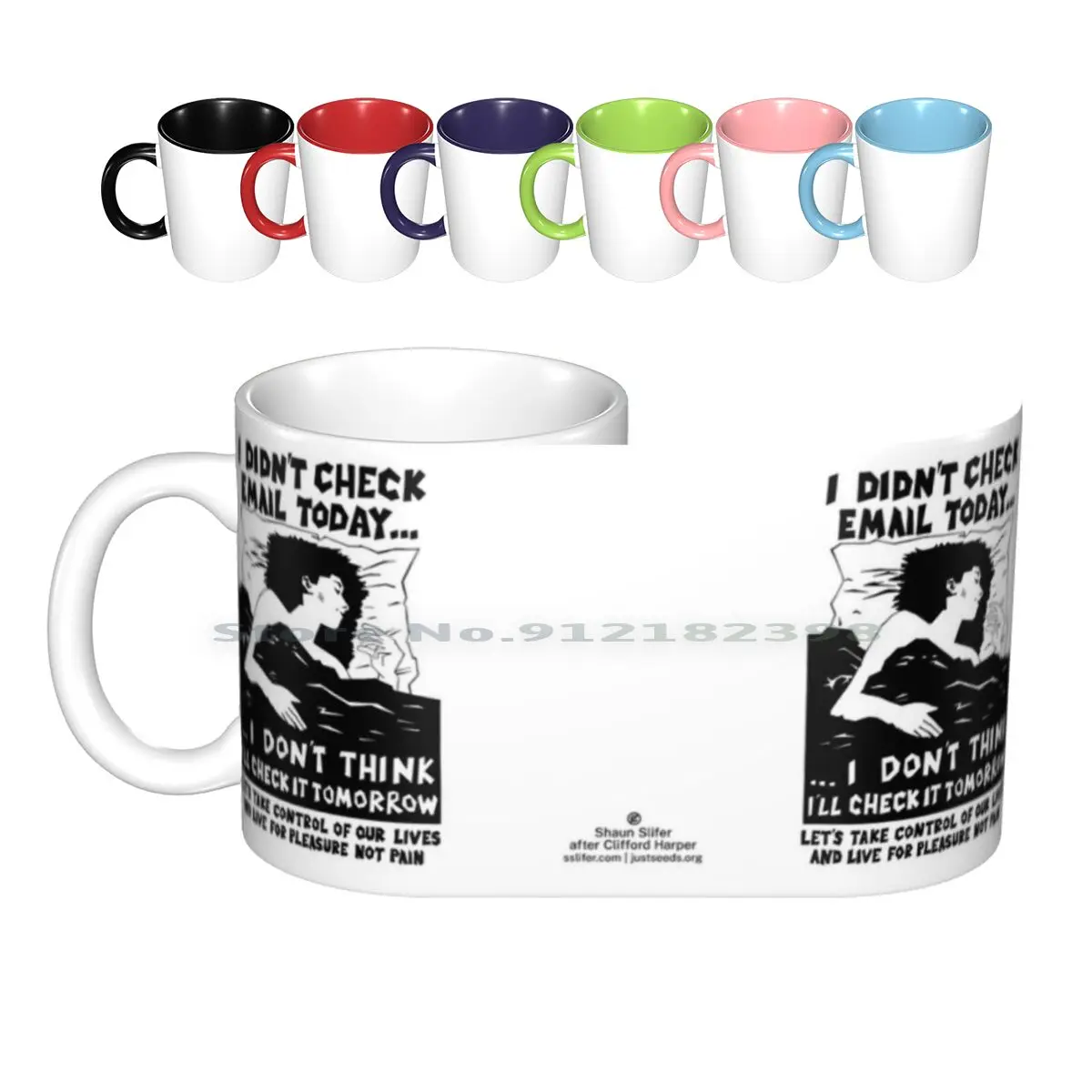 

Я не проверял электронную почту... Керамические кружки, кофейные чашки, Кружка для молока и чая, анархист, панк, электронная почта, увеличение...