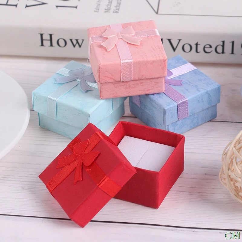 

10Pcs/Set Jewelry Organizer Gift Box Necklace Earrings Ring Paper Packaging Box 4*4cm