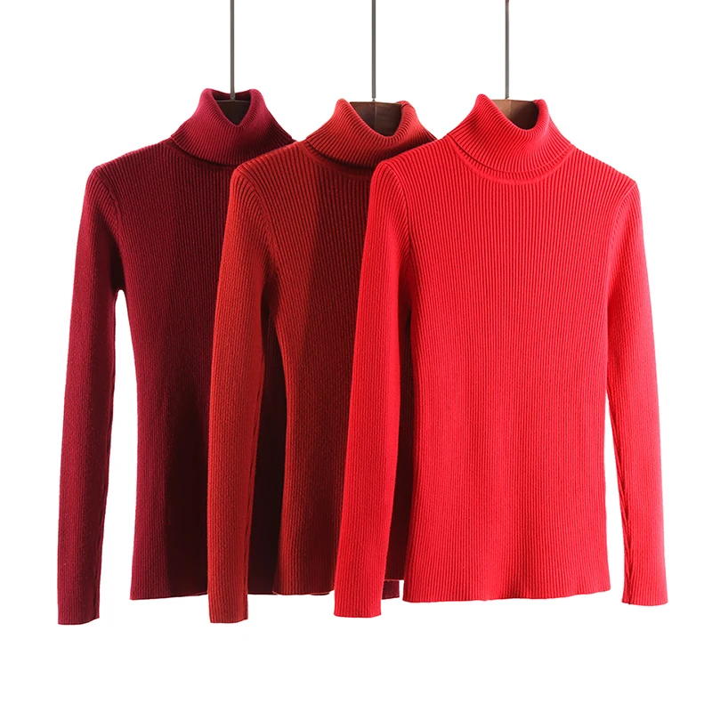 GLO-STORY Casual Basic Solid Women Turtleneck Sweaters Ribbing Long Sleeeve 2019 Autumn Winter Knitted Tops Female 6888 | Женская одежда
