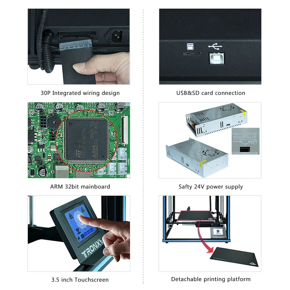 TRONXY X5SA PRO Набор 3D-принтеров 330*330*400 мм Поддержка автоматического выравнивания нити запуска обнаружения отключения