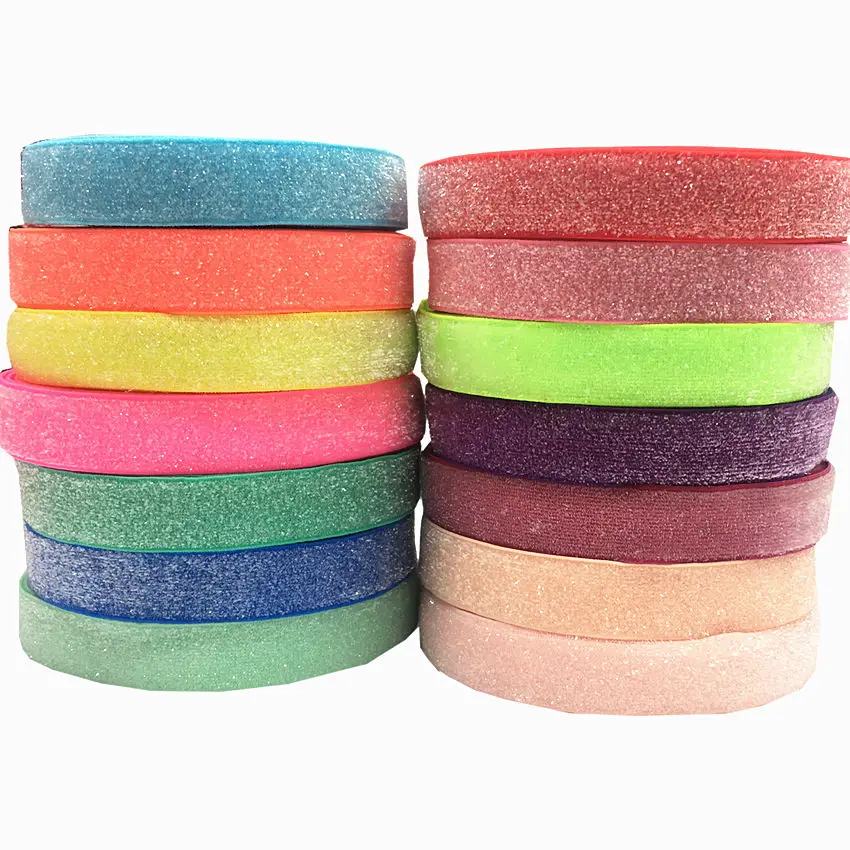 

Glitter Fold Over Elastic Band 5 Yards 5/8" 33 Colors Shiny Rainbow Ribbon FOE Elastic for DIY Arts,Hair,Crafts & Sewing Gift