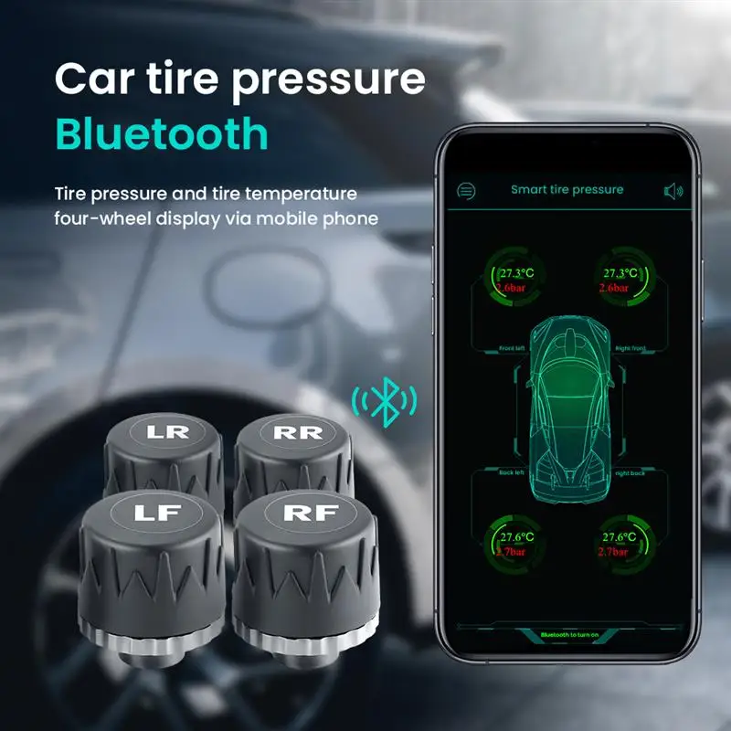 Система контроля давления в шинах с Bluetooth и внешним датчиком температуры |