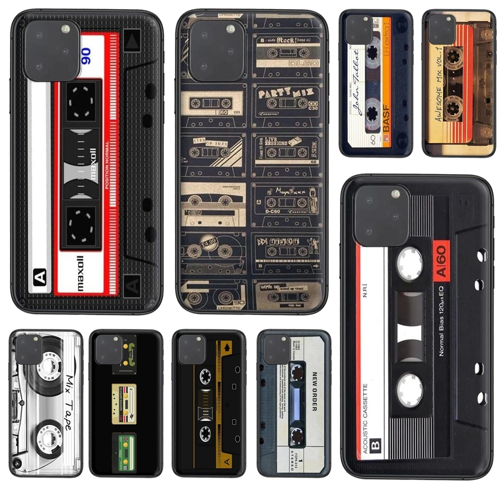 Mixtape аудиокассета дешевая реальная для Galaxy S30 S21 S20 Fe S10 S10E S9 S8 S7 S6 Edge Lite Plus Ultra Black Etui