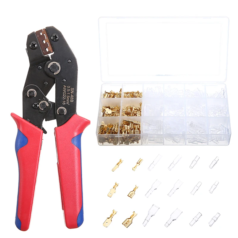 600 шт. Кабельные заглушки гнездовой клеммный разъем + плоскогубцы для обжимной