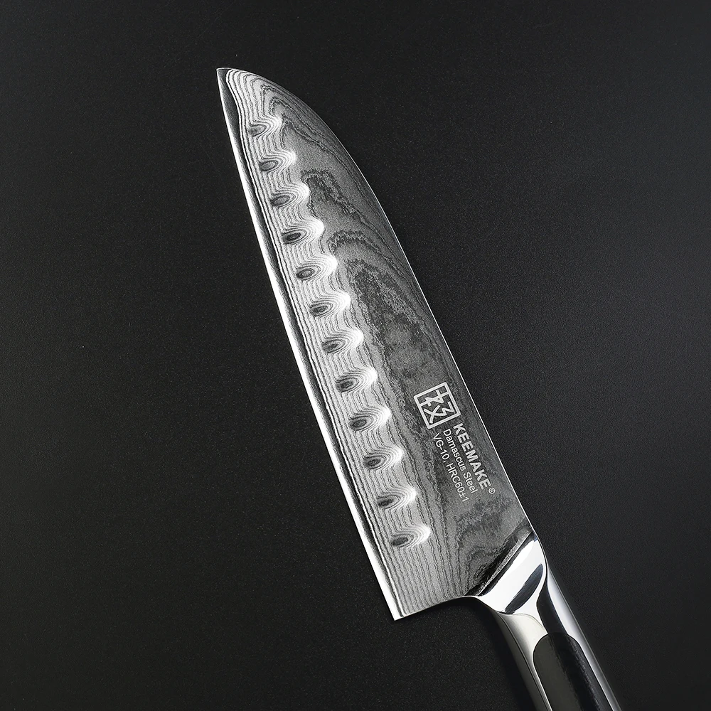 KEEMAKE Премиум 7 ''дамасский нож Santoku японский VG10 лезвие из стали кухонные ножи