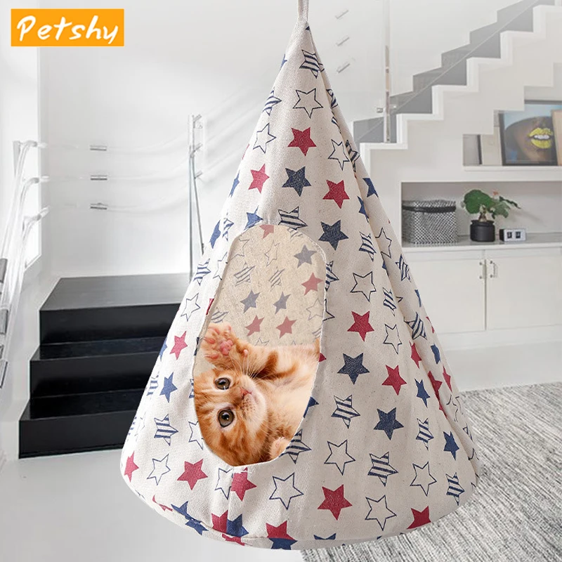 Petshy Портативный висит кошка кровать мягкий Кот гамак палатка Щенок Кровать