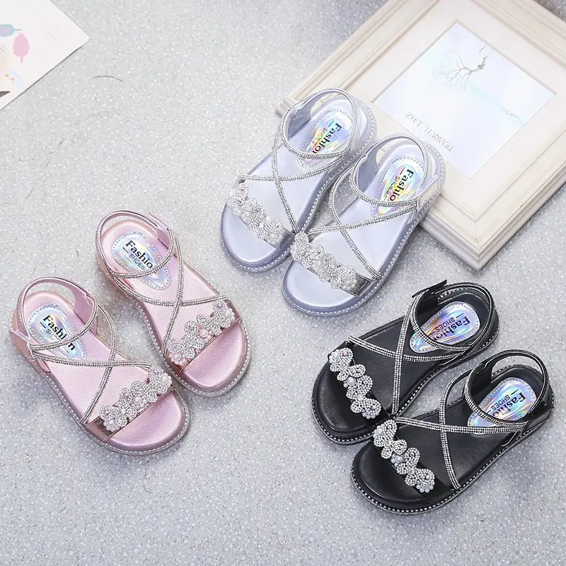 

Girls sandals princess shoes Baotou 2020 summer children's toddler shoes soft sole hollow sandals non-slip sole wholesale