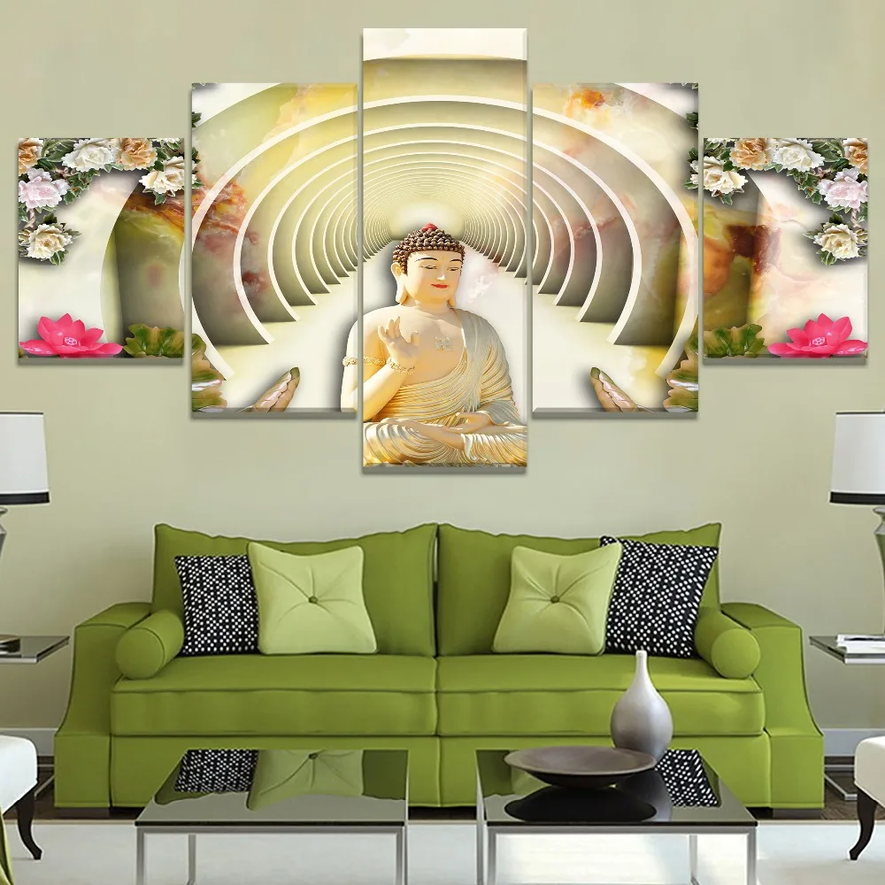 Рамки 5 шт. HD принт большие картины маслом цветы плакат Картина Wall Art Украшение