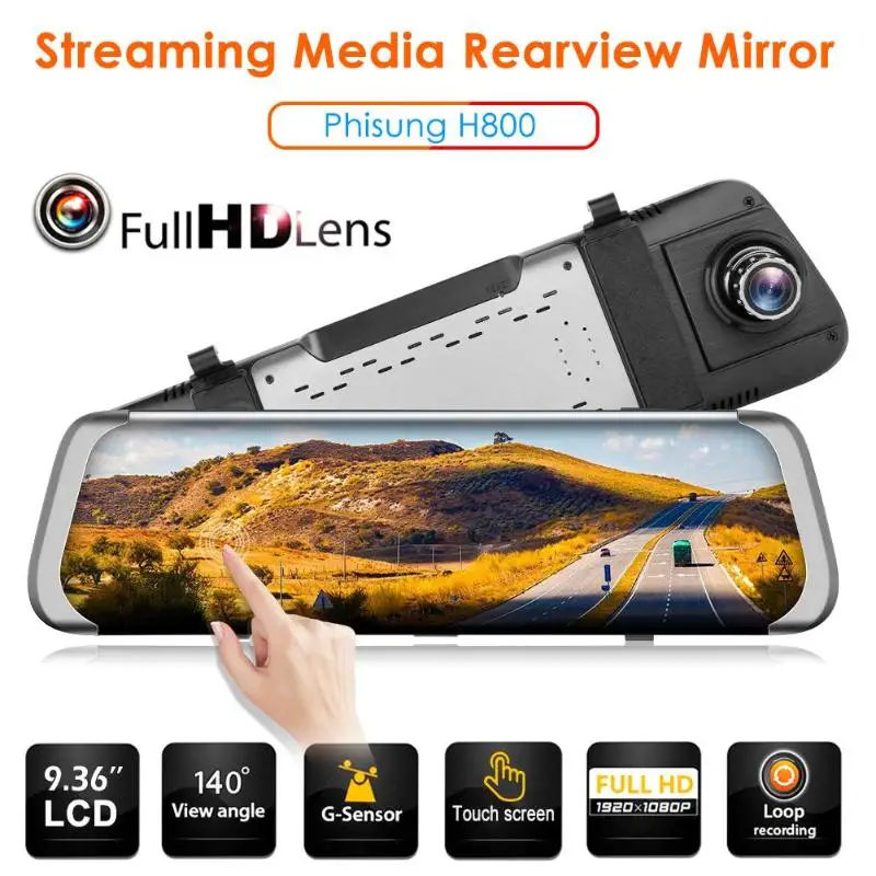H900 Full HD 1080P Автомобильный видеорегистратор Камера 9 88 дюймов зеркало заднего вида