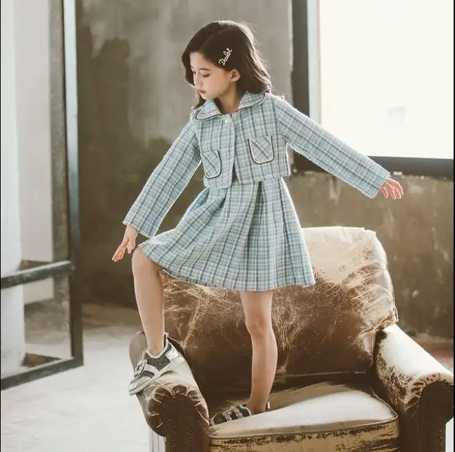 Girls Boutique Outfits Valentines Clothes Fashion Jacket Coat And Vest Dresses 2pcs Sets Teenage Girl Clothing 6 8 10 12 Year | Мать и