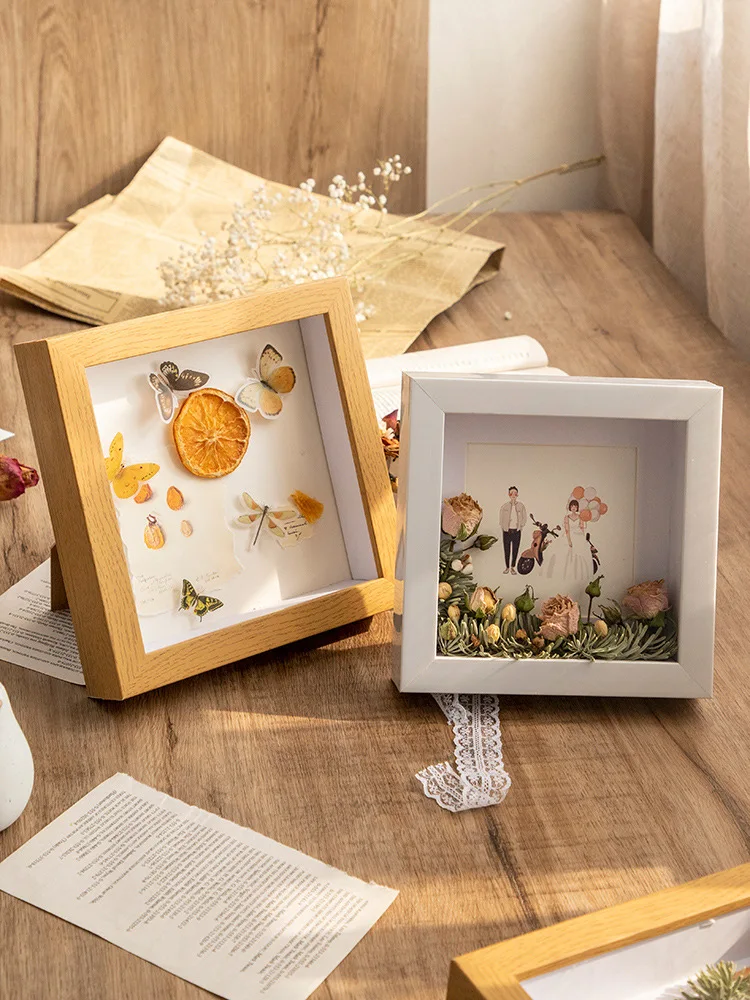 Рамка для фотографий сделай сам объемная Скандинавская деревянная фоторамка