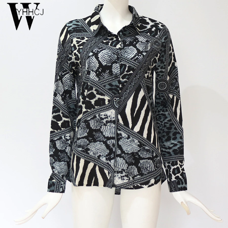 

Chiffon Blouses Sexy Leopard Blouse Shirt Long Sleeve Office Shirt 2019 Fashion Women Summer Casual Tops Chemisier Femme