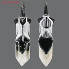 Женское платье для латиноамериканских танцев, длинная юбка с бахромой и бриллиантами, одежда для выступлений