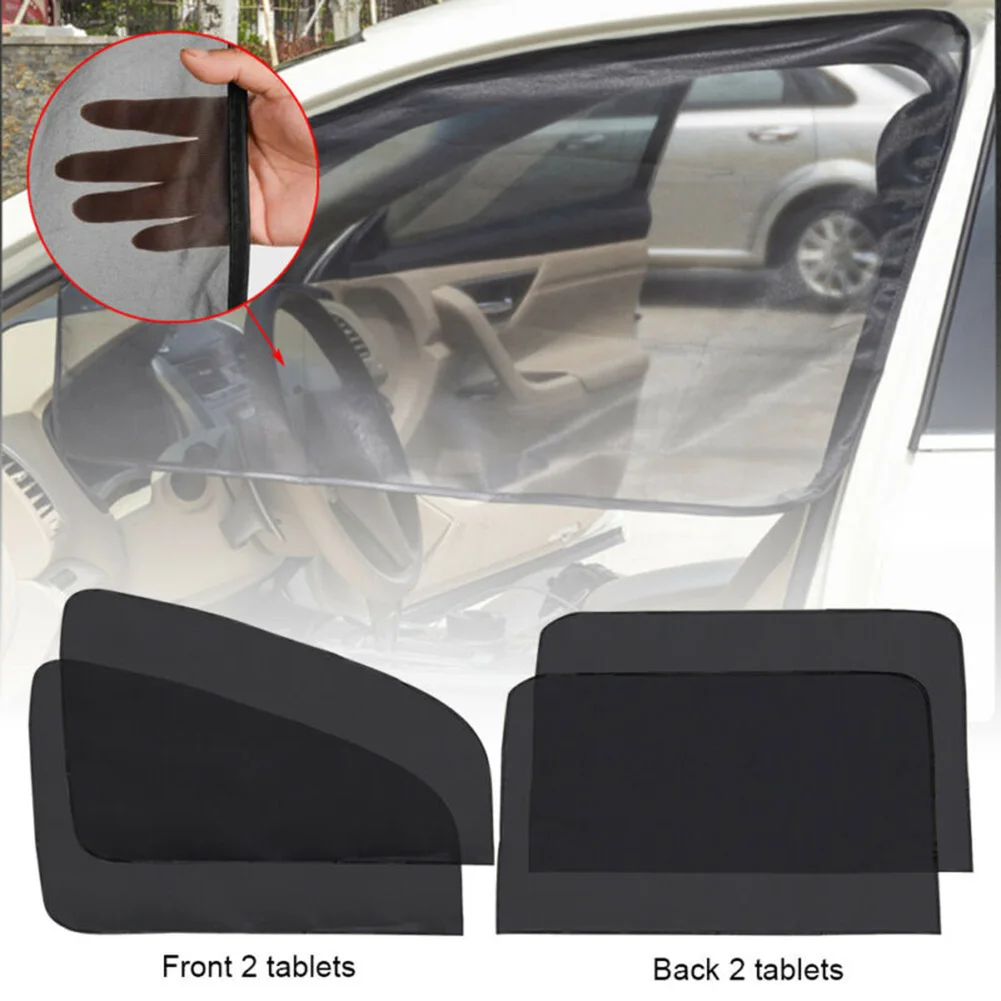 

4Pcs Sunshade Auto Front+Rear Side Window Curtain Visor Shield Magnetic