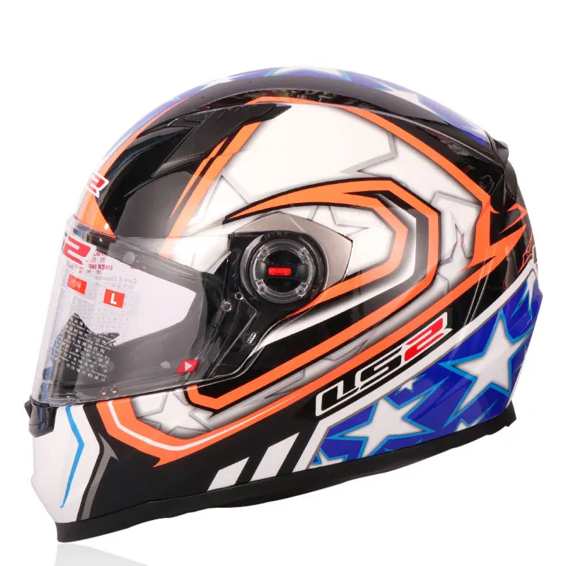 LS2 FF358 анфас бездорожье Мотокросс Мотоцикл мото скутер шлем Casco Capacete ECE - Цвет: Black Blue Orange