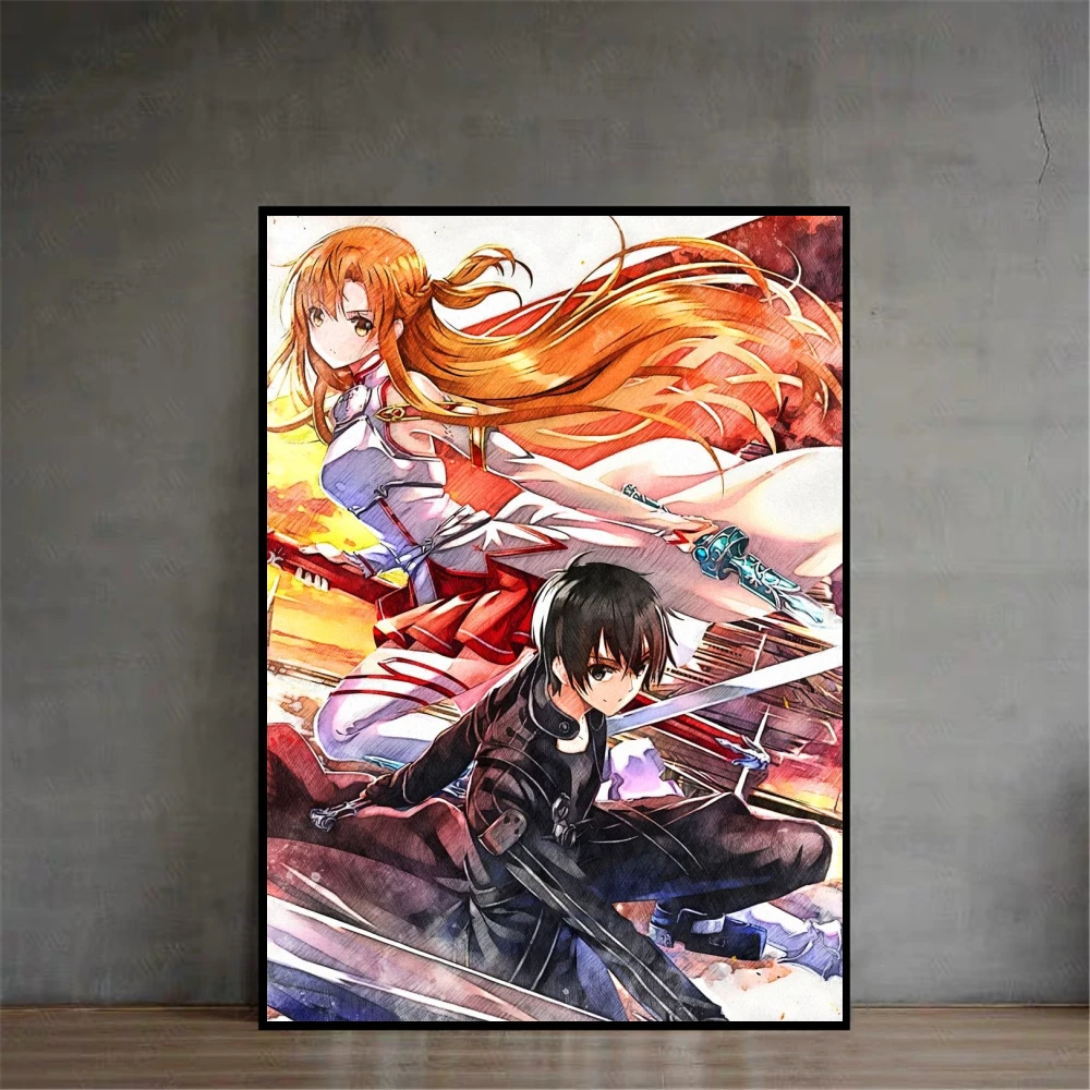 Декор для подростковой комнаты плакат с аниме-фигуркой искусство меча онлайн