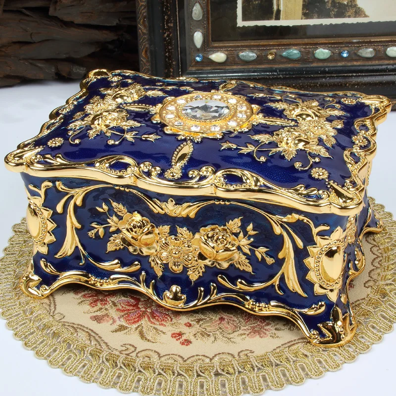 Большой эмалированный шкатулка с бриллиантами Европейский Подарочный чехол для