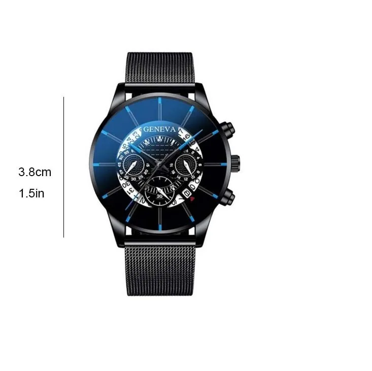 

Luxury Watch Men's Business Calendar Watches Stainless Steel Mesh Belt Quartz Watch Sport Military Clock Man Relogio Masculino