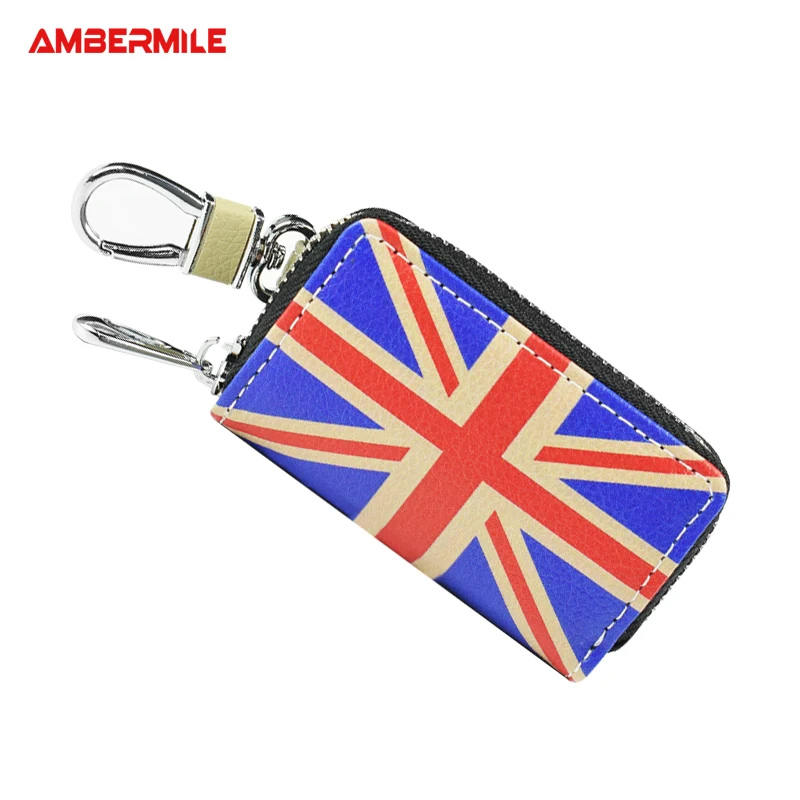 Кожаный чехол для ключей от Юнион Джек защитный Mini Cooper Countryman R50 R53 R55 R56 R60 F55 F56 F60