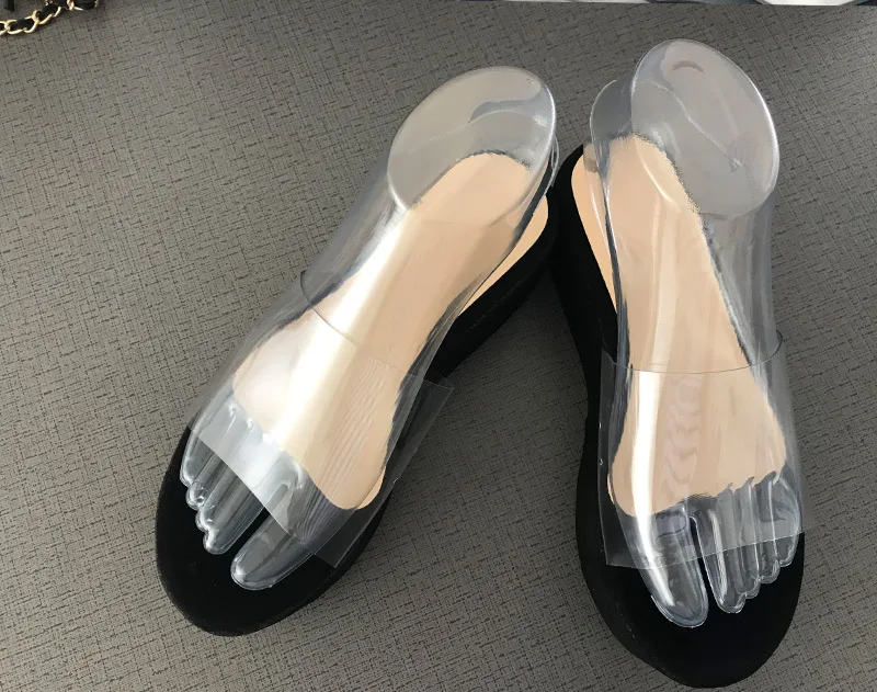 

Spring Summer Women Waterproof Platform Thick Bottom PVC Slippers Candy-colored Beach Sandals Outdoor Wild Fashion Ladies Shoes