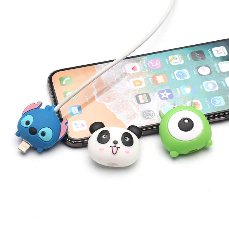 Милый мультфильм animel кабель протектор для iphone usb кабель chompers держатель зарядное устройство провода Органайзер аксессуары для телефонов Прямая поставка