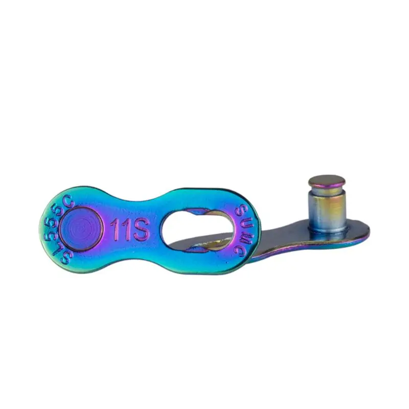 

F2TC Rainbow Colorful 11 Speed Bicycle Chain Half Full Hollow Mountain Road Bike Part Accessories 116 Links