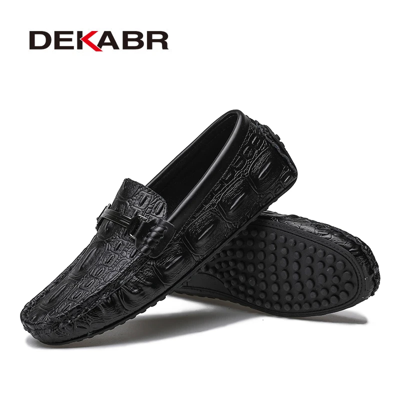 DEKABR Men Loafers Shoes Alligator Style Leather Casual Sneakers Male Fashion Boat Footwear Soft Dress Party For | Обувь