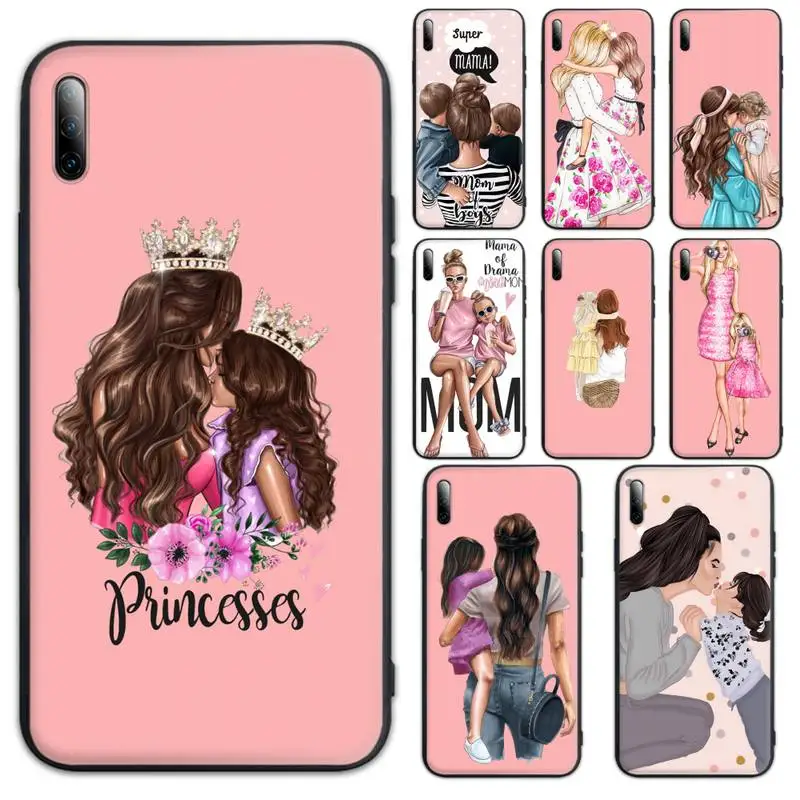 

Baby Mom Girl Boy marble Phone Case For Huawei P9 P10 P20 P30 P40 pro lite plus Smart Cover Fundas Coque