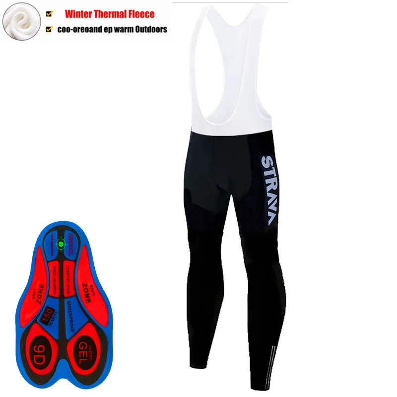 Winter Long Pants STRAVA велосипедные штаны Gibson с подкладкой из ткани coolmax гель зимние теплые длинные велосипедные комбинезоны флисовые MTB велосипедные гонки нагрудник шорты - Цвет: Winter Long Pants