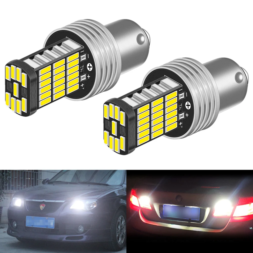 2x P21W LED Canbus без ошибок 1156 BA15S светодиодный сигнал поворота автомобиля DRL для VW Touareg