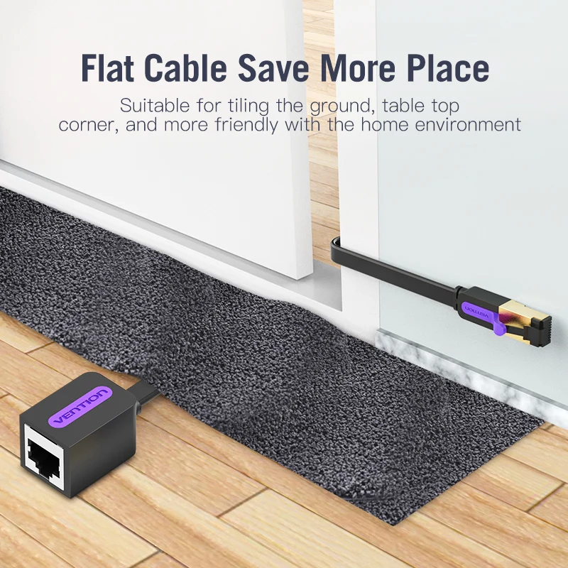 Удлинитель Ethernet Vention Cat7 RJ45 Cat7/Cat6 адаптер для ПК ноутбука роутера модемного кабеля