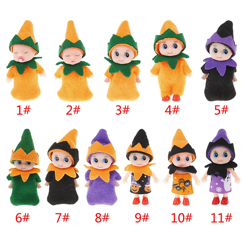 

1PC 9CM Super Cute Halloween Doll Mini Elves Dolls Movable Arm Leg Elf Doll Dollhouse Toy