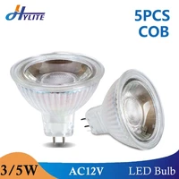 5pcs led mr16 3w 5w spot light non dimmable acdc 12v cob 38 degree lampada corn bulb indoor home decoration ampoule