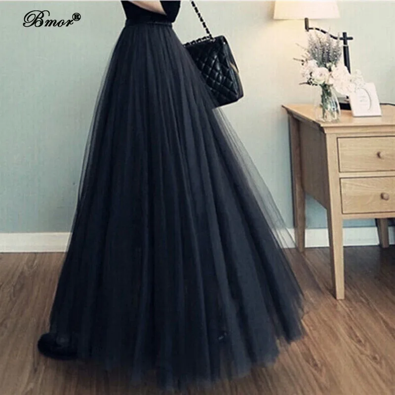 Новинка весны летние женские фатиновая юбка с эластичной резинкой на талии 3