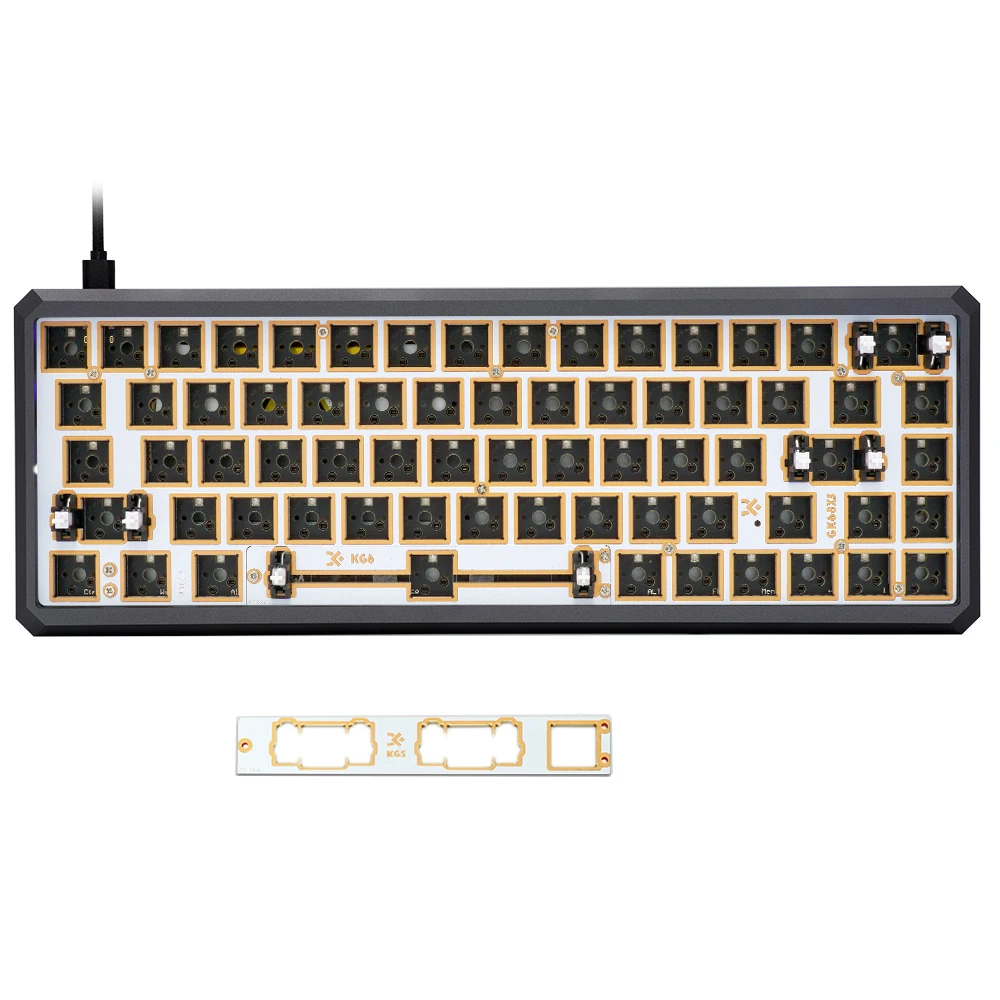 

GK68 GK68x GK68xs RGB Hot Swap Programmable Bluetooth Wired CNC Case PCB Plate Cherry MX Keyboard DIY kit Replacable Space