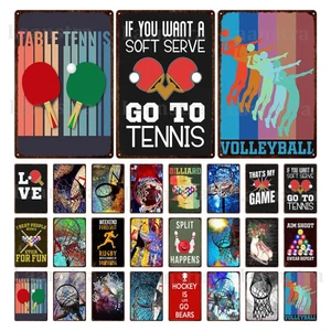 Decorative Brand Basketball Hoop Tin Decorative Brand Bowling Metal Wall Decoration Tin Painting Basketball Fan Iron Signboard