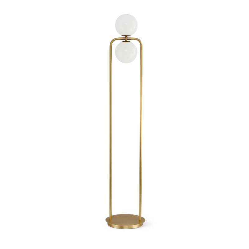 Luxury Brass Standing Light Modern Simple Hotel Bedroom Study Cloud Glass Floor Lamp Nordic Full Copper E14 Vertical Floor Light