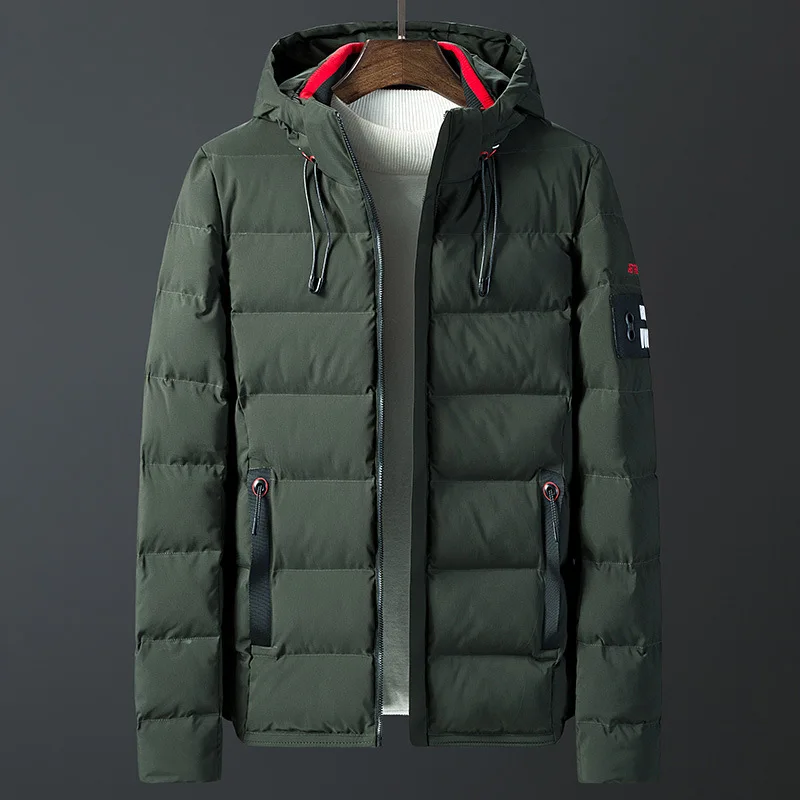 Уличная мода зимняя куртка для мужчин с капюшоном Толстая теплая парка s Зимнее