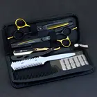 Японские филировочные ножницы 5,5 дюйма, черные, золотые, из нержавеющей стали