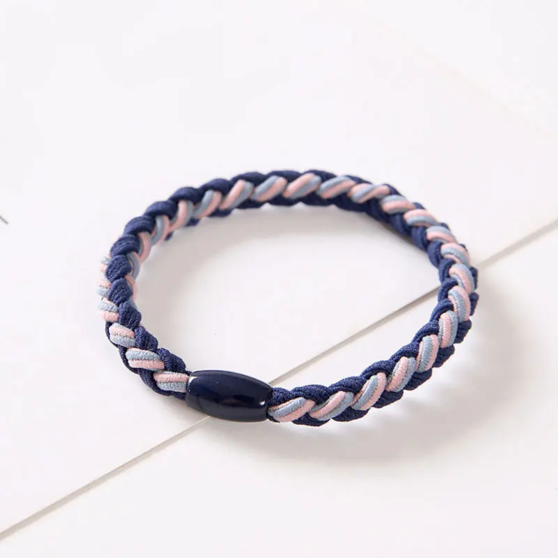 Двухцветная плетеная резинка для волос богемная высокоэластичная резинки