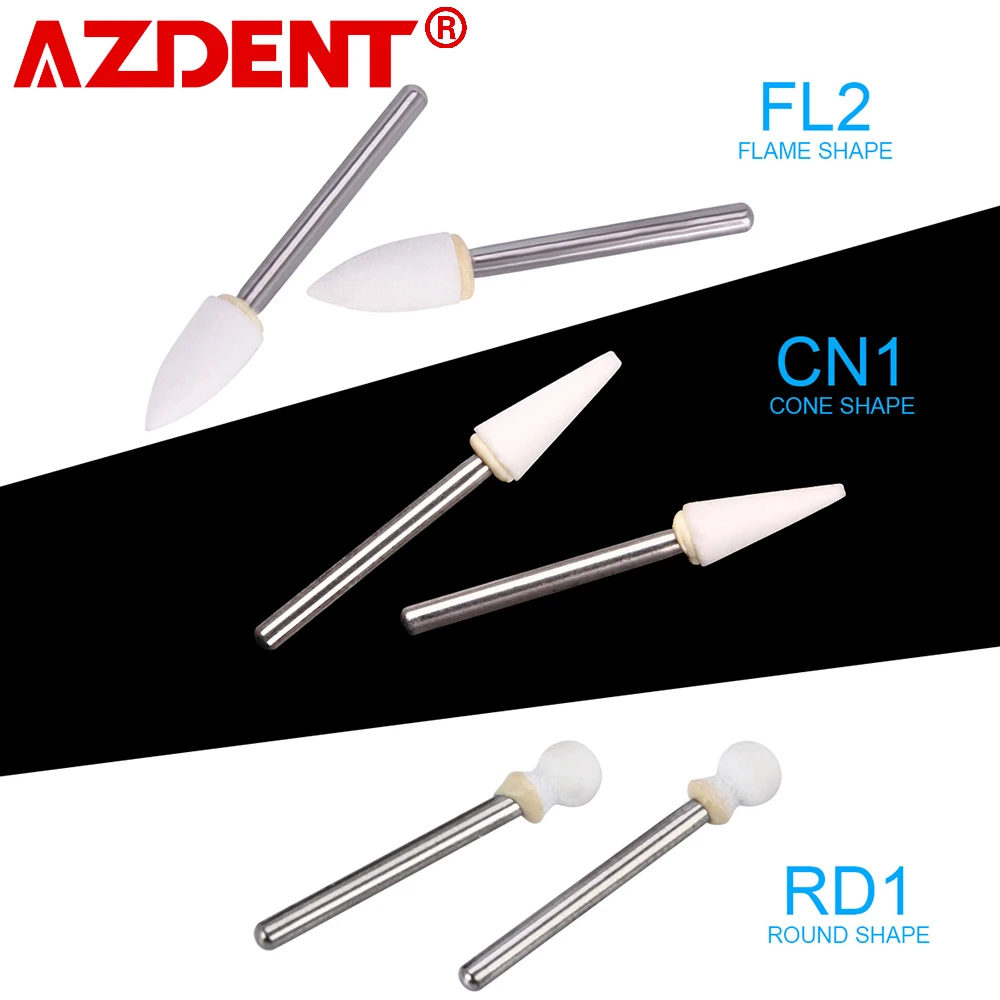12 шт./кор. AZDENT Dental Flame White Stone полировка FG Burs FL2 абразивный точечный Бур подходит для